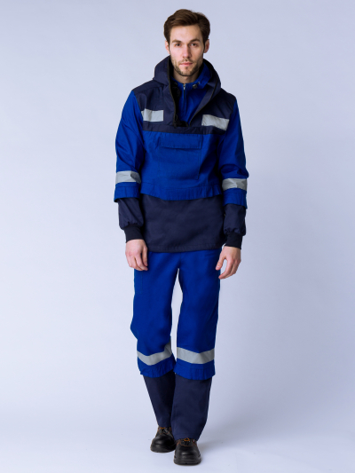 Костюм Антигнус-1 СОП (тк.Саржа,220) брюки, т.синий/васильковый
