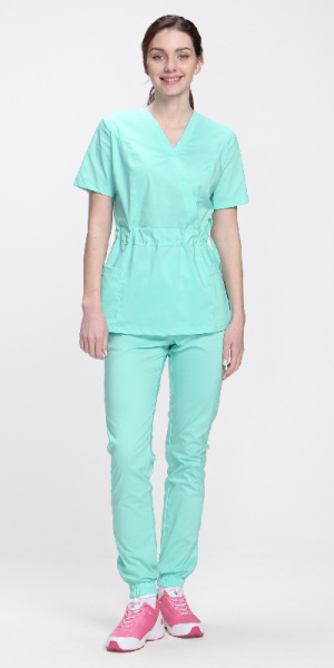 Костюм женский хирургический Модерн-004 (тк.Стрейч,120) MedLine, мятный