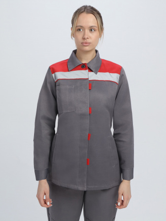 Костюм женский Веснис-1 СОП (тк.Смесовая,210) брюки, т.серый/красный